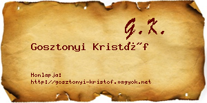 Gosztonyi Kristóf névjegykártya